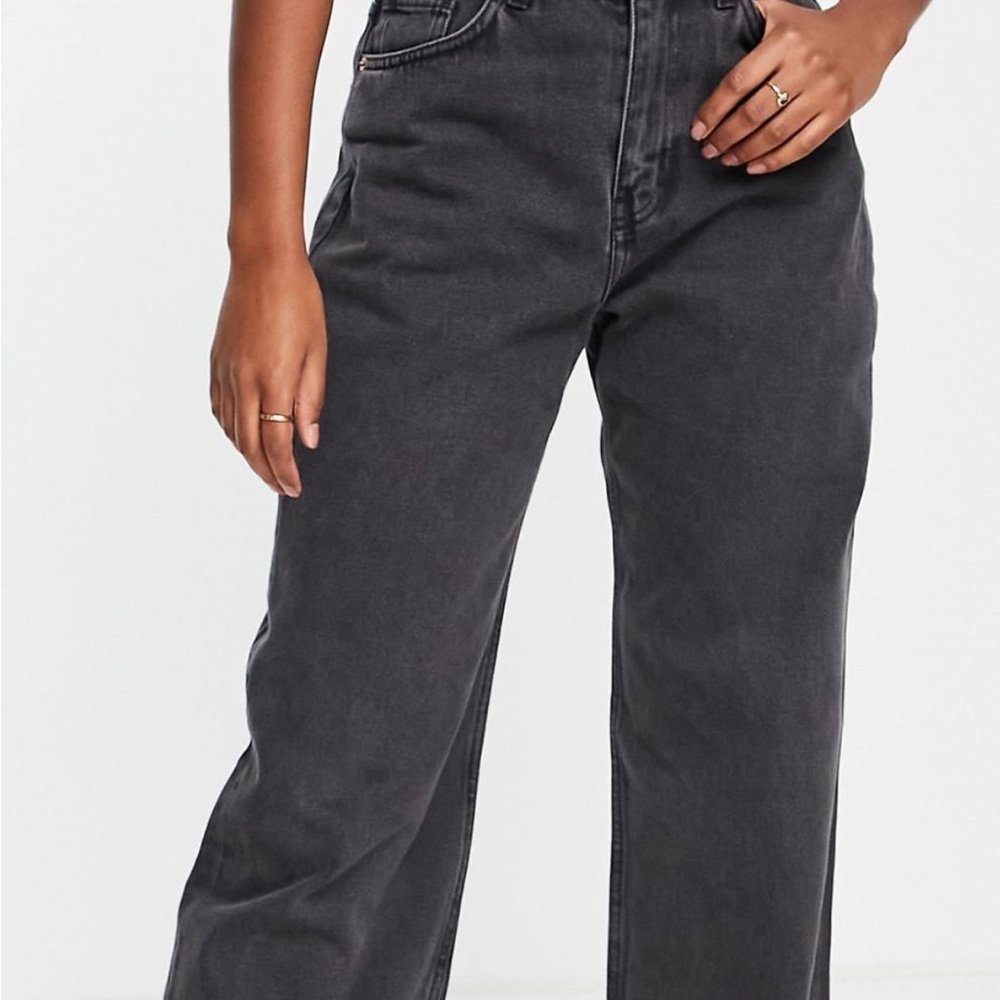 Monki Black Wide Leg Jeans High-Rise